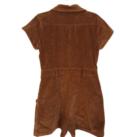 Show Me Your Mumu Outlaw Full-Zip Corduroy Romper, L, Saddle Brown | NEW! - Picture 5 of 5